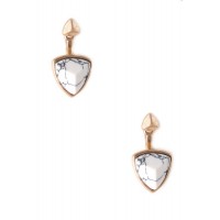 Theon White Marble Geo Stone Earrings Jackets